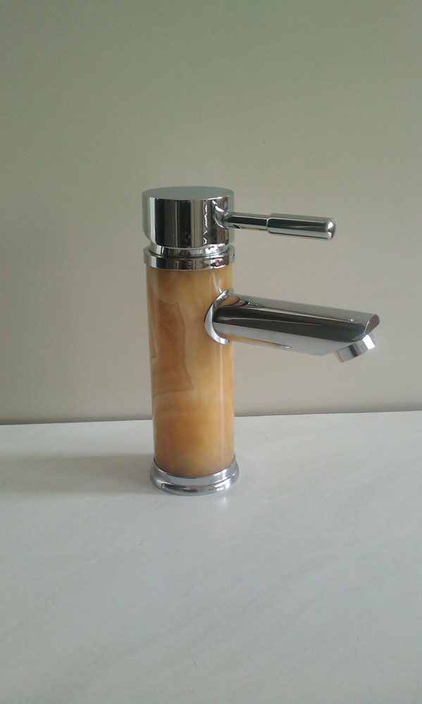 faucet made of natural stone - honey onyx