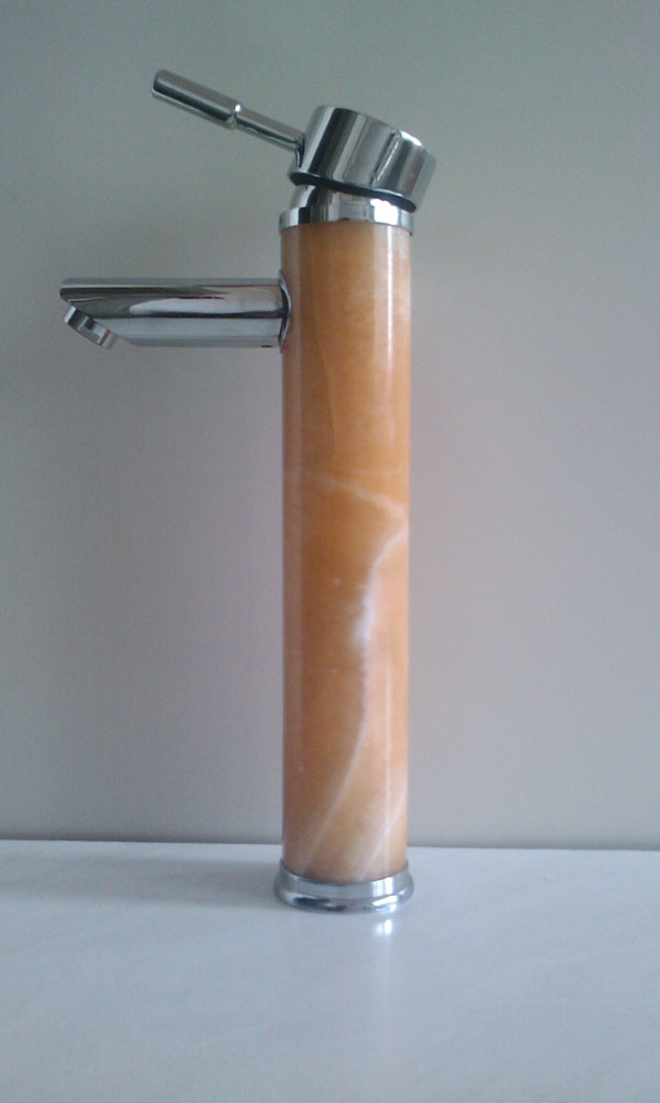 faucet for bathtoobe made of natural stone - honey onyx