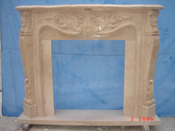 Fireplace from natural stone