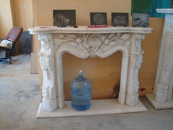 Fireplace from natural stone - beijing white marble