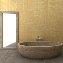 beige travertine bathtub project