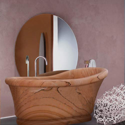 bathroom dsign: sandstone bathtub