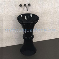 Waschbecken - Ständer aus schwarzem Granit
