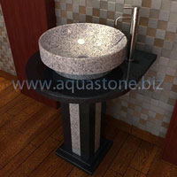 G603 With Absolute Black Pedestal Sink