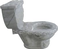 carrara marble flower carving toilet